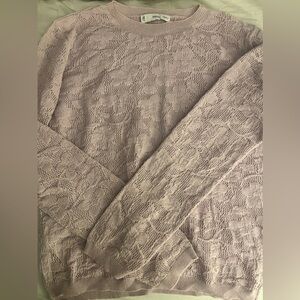 Mango Lilac Floral Crewneck Sweater